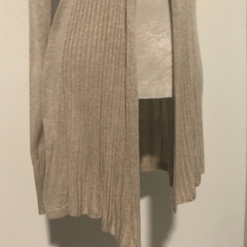 Beige Ribbed Cardigan - Picture 3 of 6